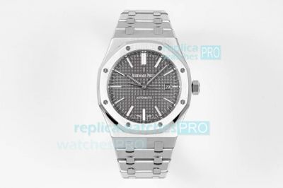 ZF Factory V2 Swiss Replica Audemars Piguet Royal Oak Automatic 15400 Watch Stainless Steel Grey Dial 41MM